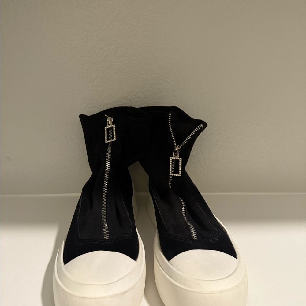Black and White High-Top Sneakers
